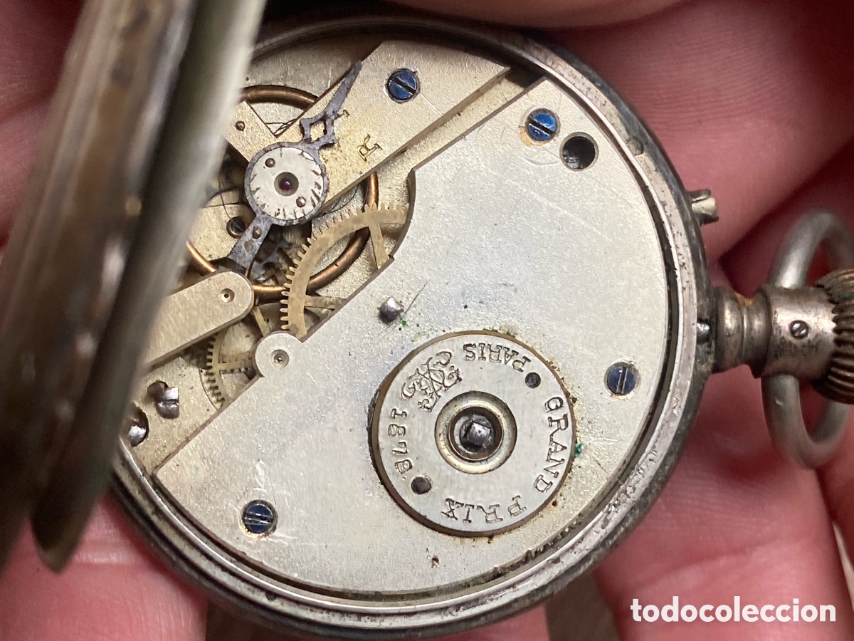 Relojes de bolsillo: Reloj bolsillo de plata de cuerda - Foto 10