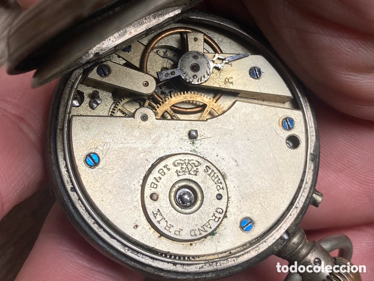 Relojes de bolsillo: Reloj bolsillo de plata de cuerda - Foto 11