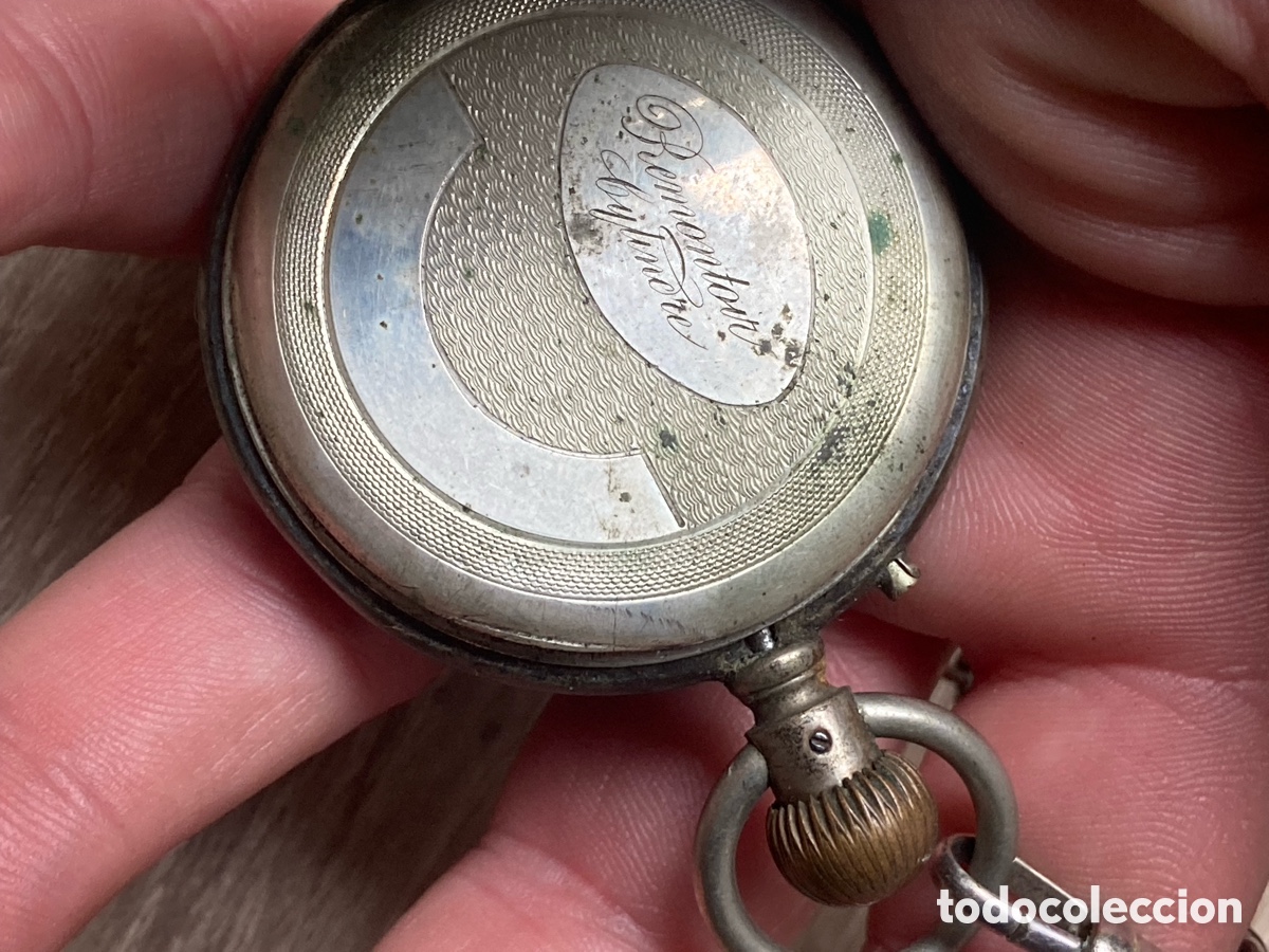 Relojes de bolsillo: Reloj bolsillo de plata de cuerda - Foto 12