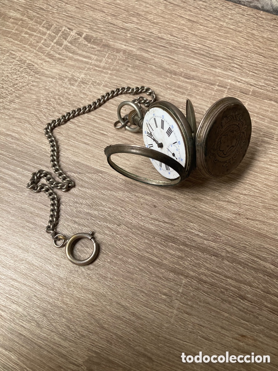 Relojes de bolsillo: Reloj bolsillo de plata de cuerda - Foto 14