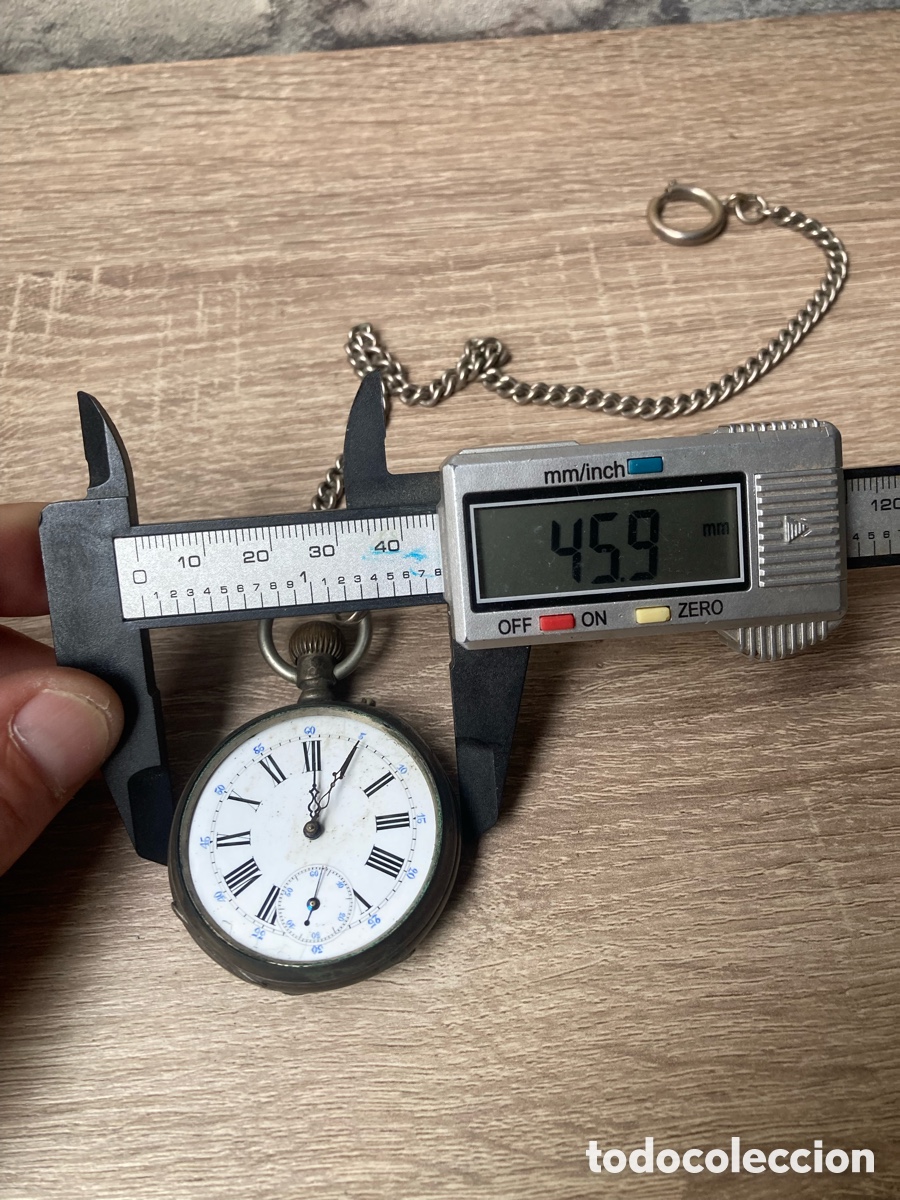 Relojes de bolsillo: Reloj bolsillo de plata de cuerda - Foto 15