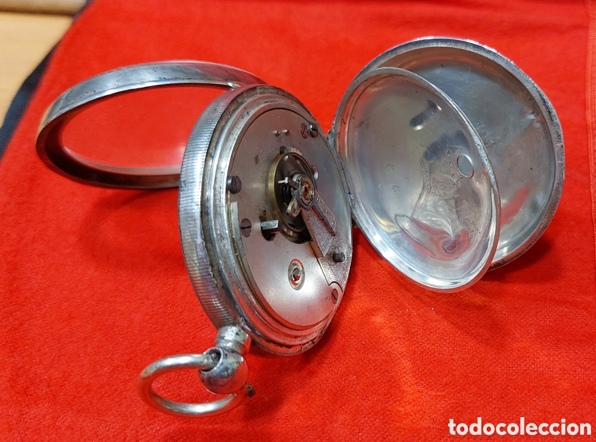 Relojes de bolsillo: RELOJ DE BOLSILLO DE PLATA - Foto 4