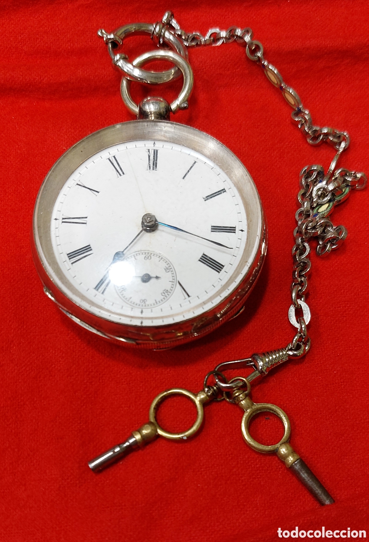 Relojes de bolsillo: RELOJ DE BOLSILLO DE PLATA - Foto 9