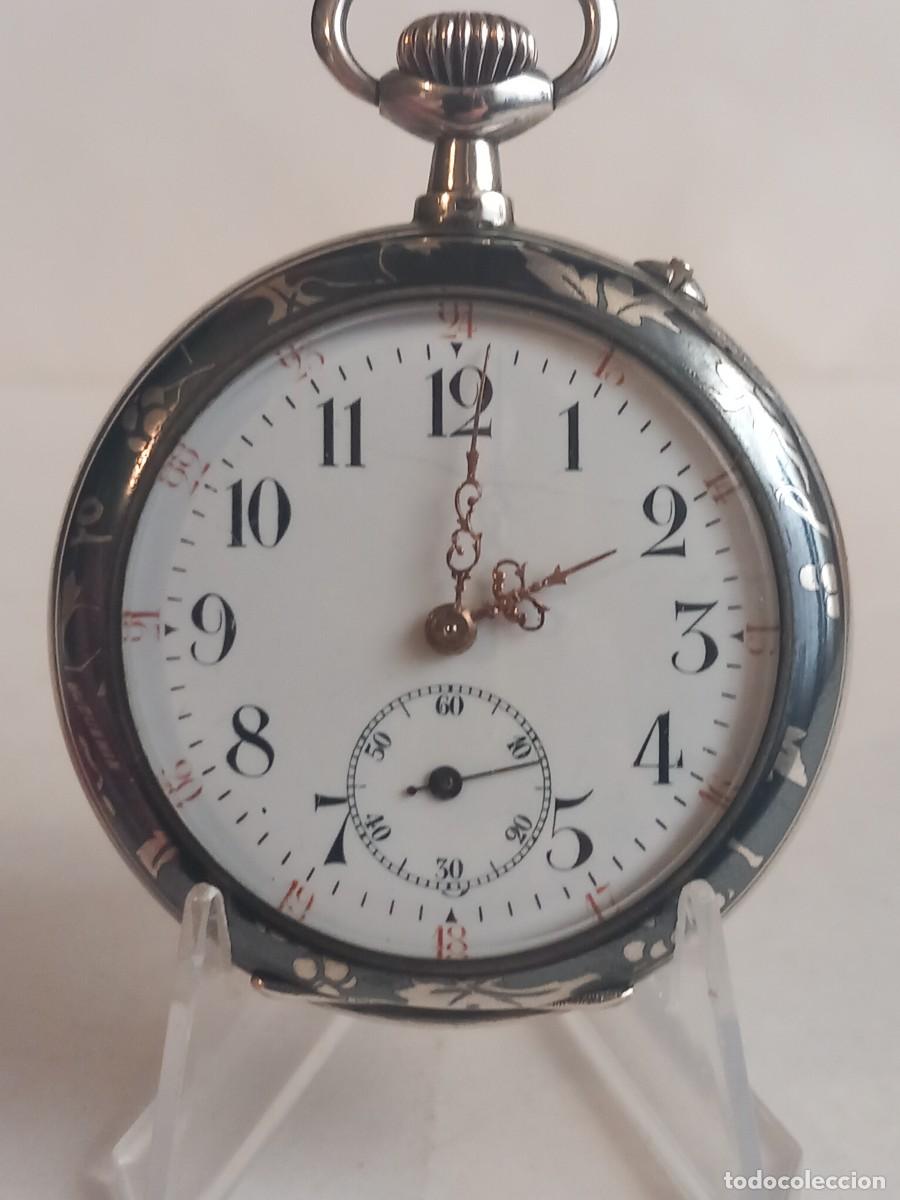 Relojes de bolsillo: Reloj de bolsillo en plata nielada