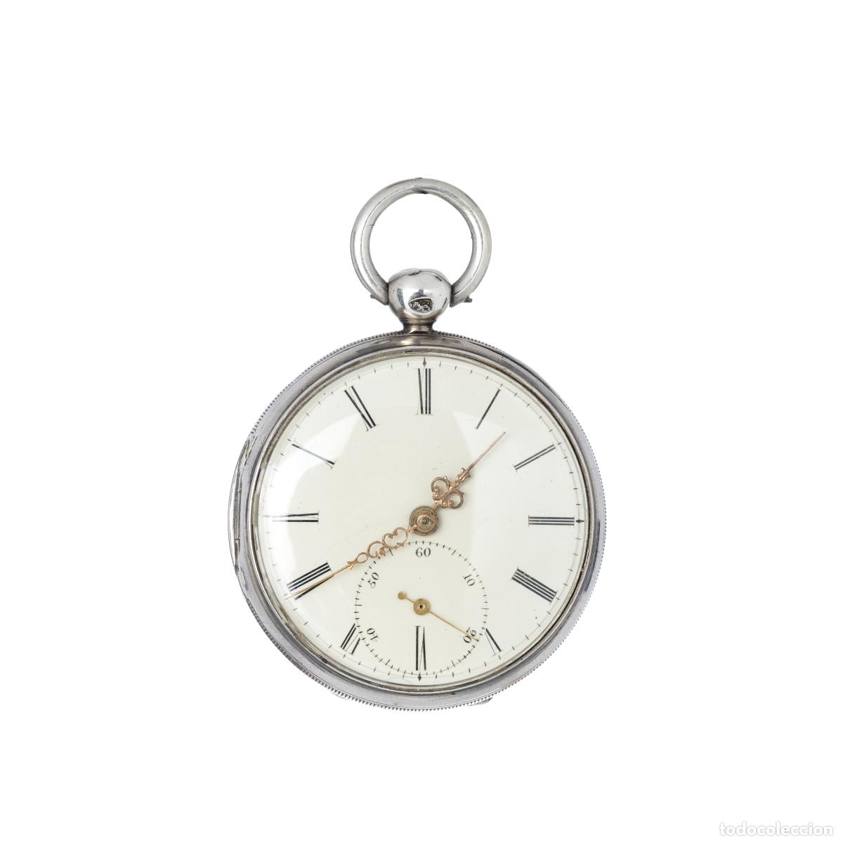 Relojes de bolsillo: RELOJ DE BOLSILLO INGL&Eacute;S PLATA - Foto 1