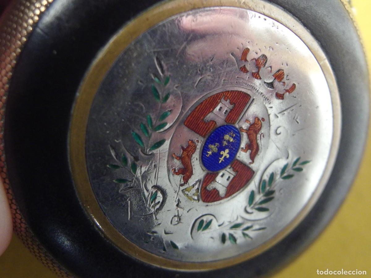 Pocket watches: RELOJ ESMALTE HIST&Oacute;RICO ROSKOPF CONMEMORATIVO ESCUDO RESTAURACI&Oacute;N BORBONICA ESPA&Ntilde;A, C.1875
