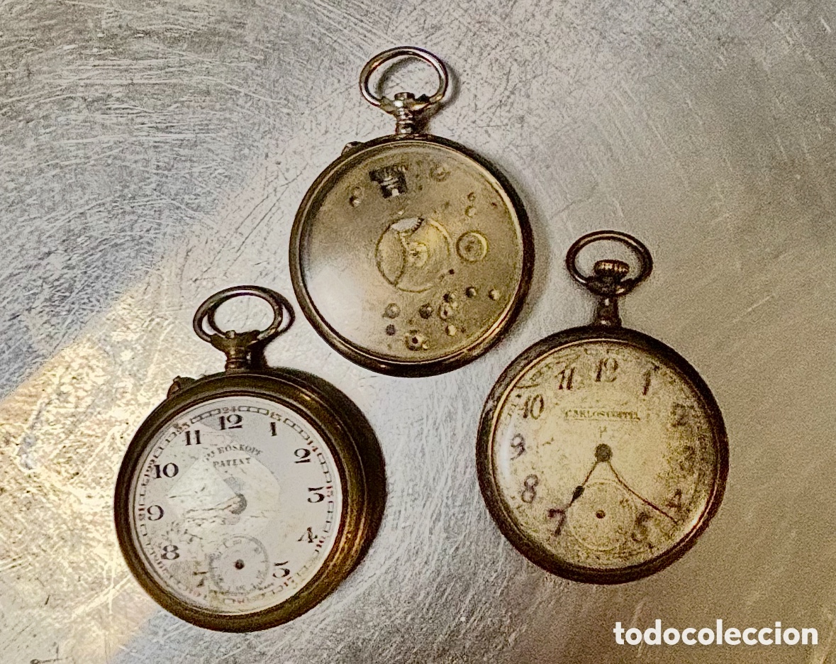Relojes de bolsillo: Relojes de bolsillo ROSKOPF , COPPEL y CRONOMETRO NAVAL Antiguos