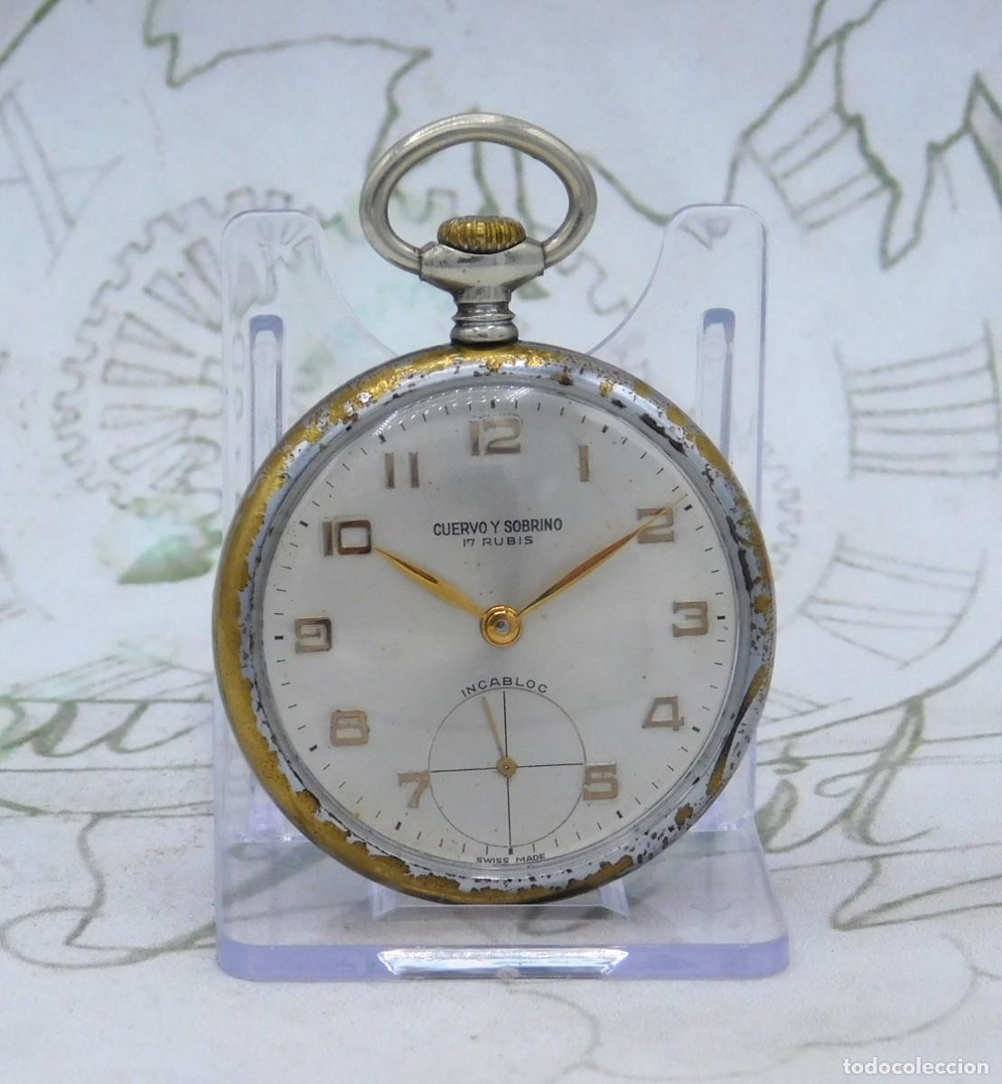 Relojes de bolsillo: CUERVO Y SOBRINO-RELOJ DE BOLSILLO-FUNCIONANDO - Foto 1