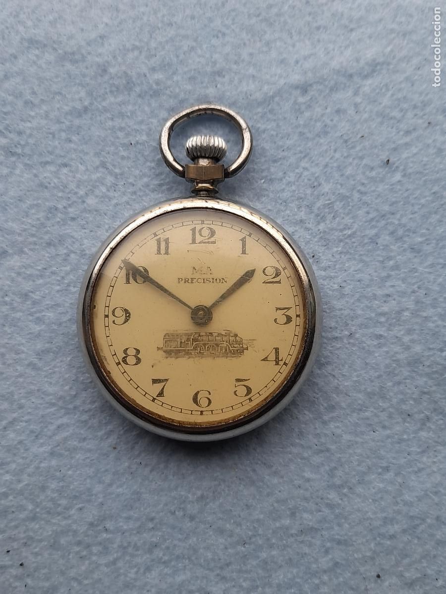Relojes de bolsillo: Reloj de bolsillo Marca M.A. Precision. Ferrocarril. - Foto 1