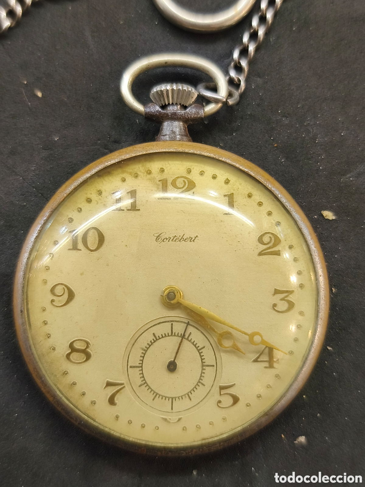Relojes de bolsillo: Reloj bolsillo Cortebert y leontina, Funciona - Foto 2