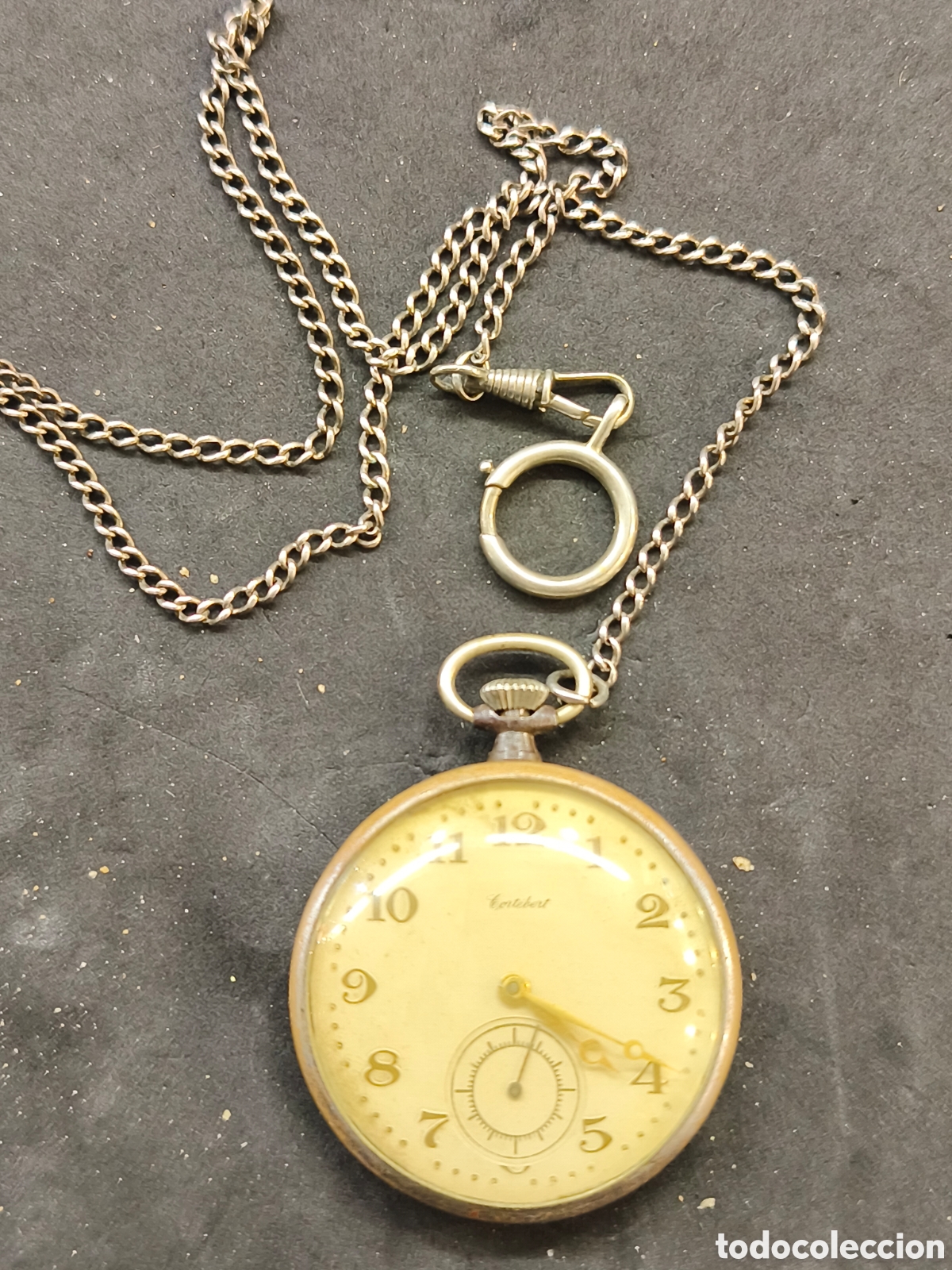 Relojes de bolsillo: Reloj bolsillo Cortebert y leontina, Funciona - Foto 3