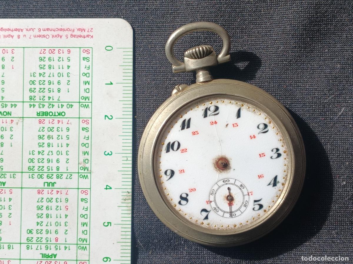 Relojes de bolsillo: Reloj de alpaca en funcionamiento - Foto 1