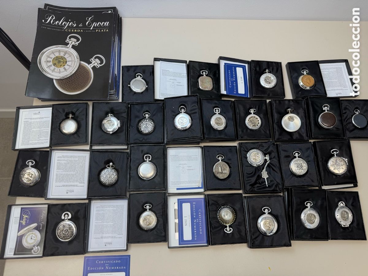 Relojes de bolsillo: Colecci&oacute;n 26 relojes de &eacute;poca a cuerda en sus cajas y documentos. Planeta agostini. EDICI&Oacute;N NUMERADA