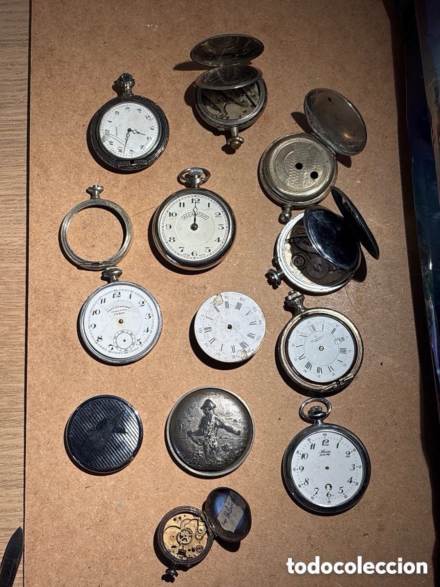 Relojes de bolsillo: Lote de relojes de bolsillo para reparar o piezas (A21)