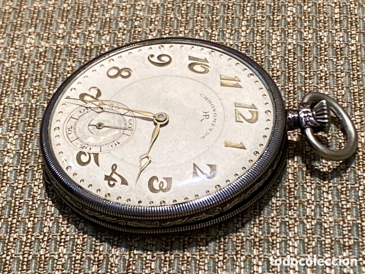 Relojes de bolsillo: Reloj Bolsillo de Plata con marcas Funcionando - Foto 4