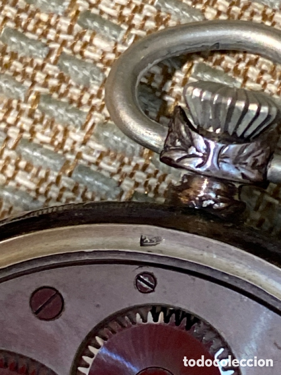 Relojes de bolsillo: Reloj Bolsillo de Plata con marcas Funcionando - Foto 10