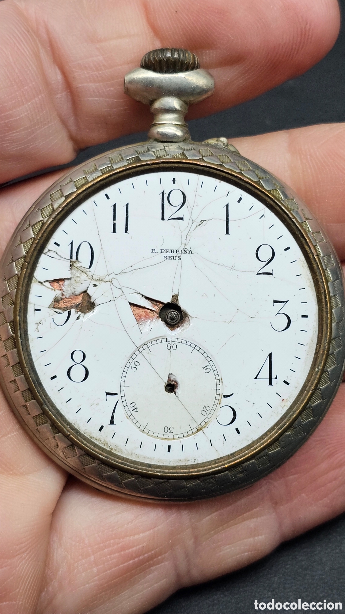 Relojes de bolsillo: Antiguo reloj de plata de ley para restaurar o repuestos