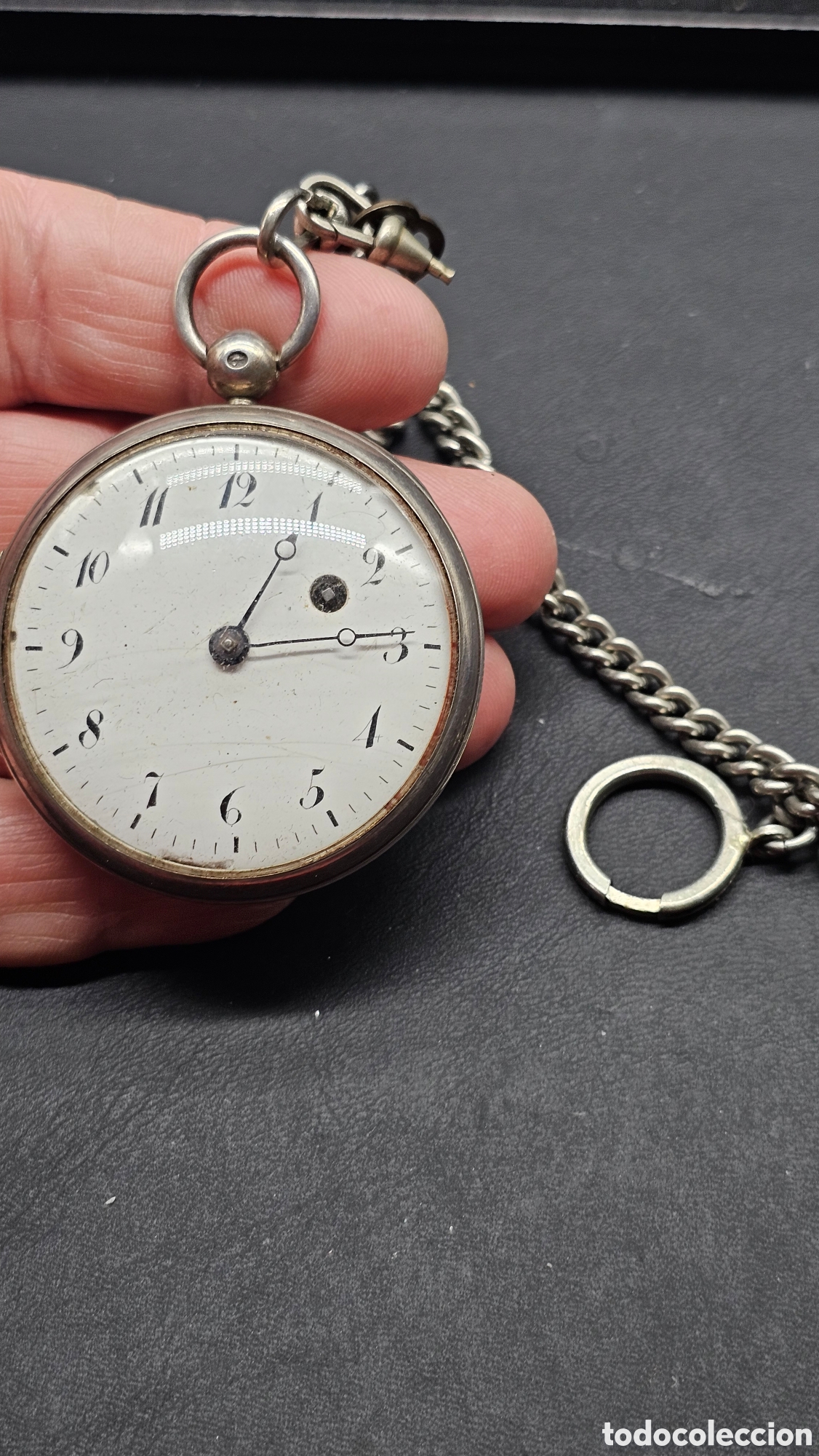 Relojes de bolsillo: Antiguo reloj catalino siglo XIX de plata de ley
