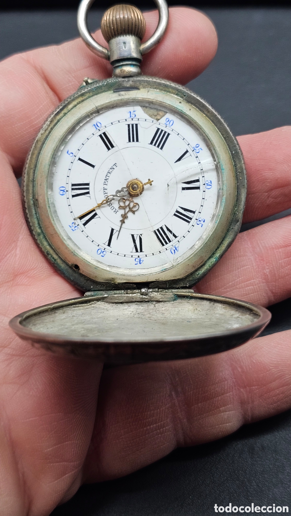 Relojes de bolsillo: Antiguo reloj de bolsillo de plata de ley 900