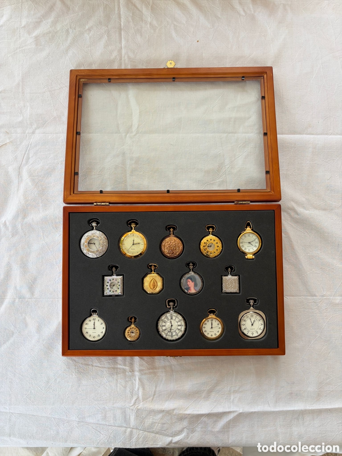Relojes de bolsillo: Lote 13 relojes vintage de bolsillo cuarzo coleccion