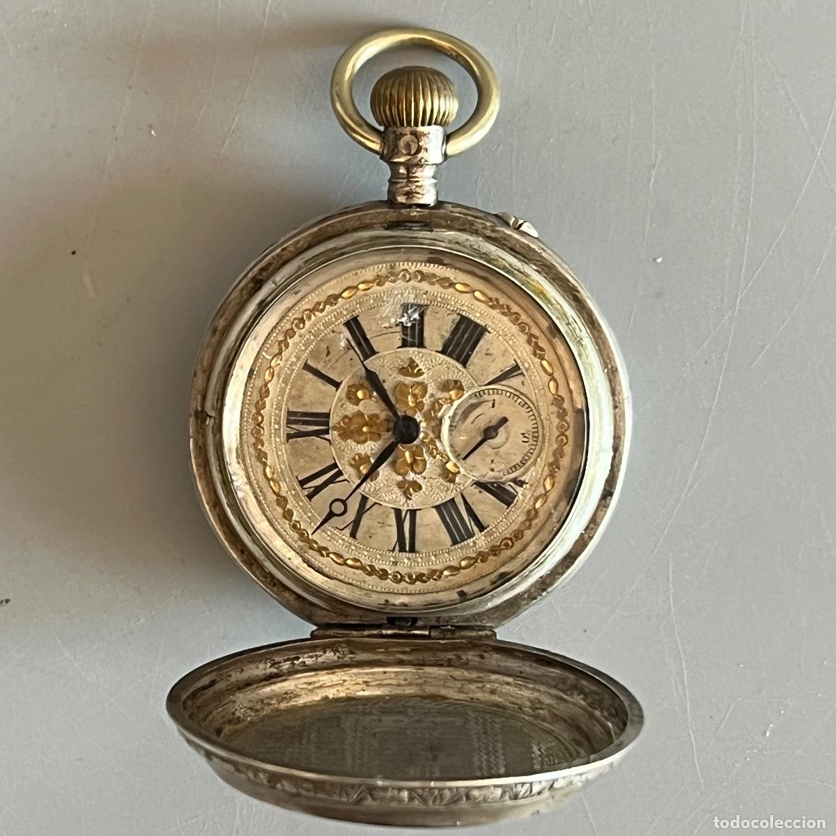 Relojes de bolsillo: Reloj suizo de bolsillo de plata. 3 tapas. Remontoir n&ordm;314657. 15 Rubis. Ancre lingne droite.