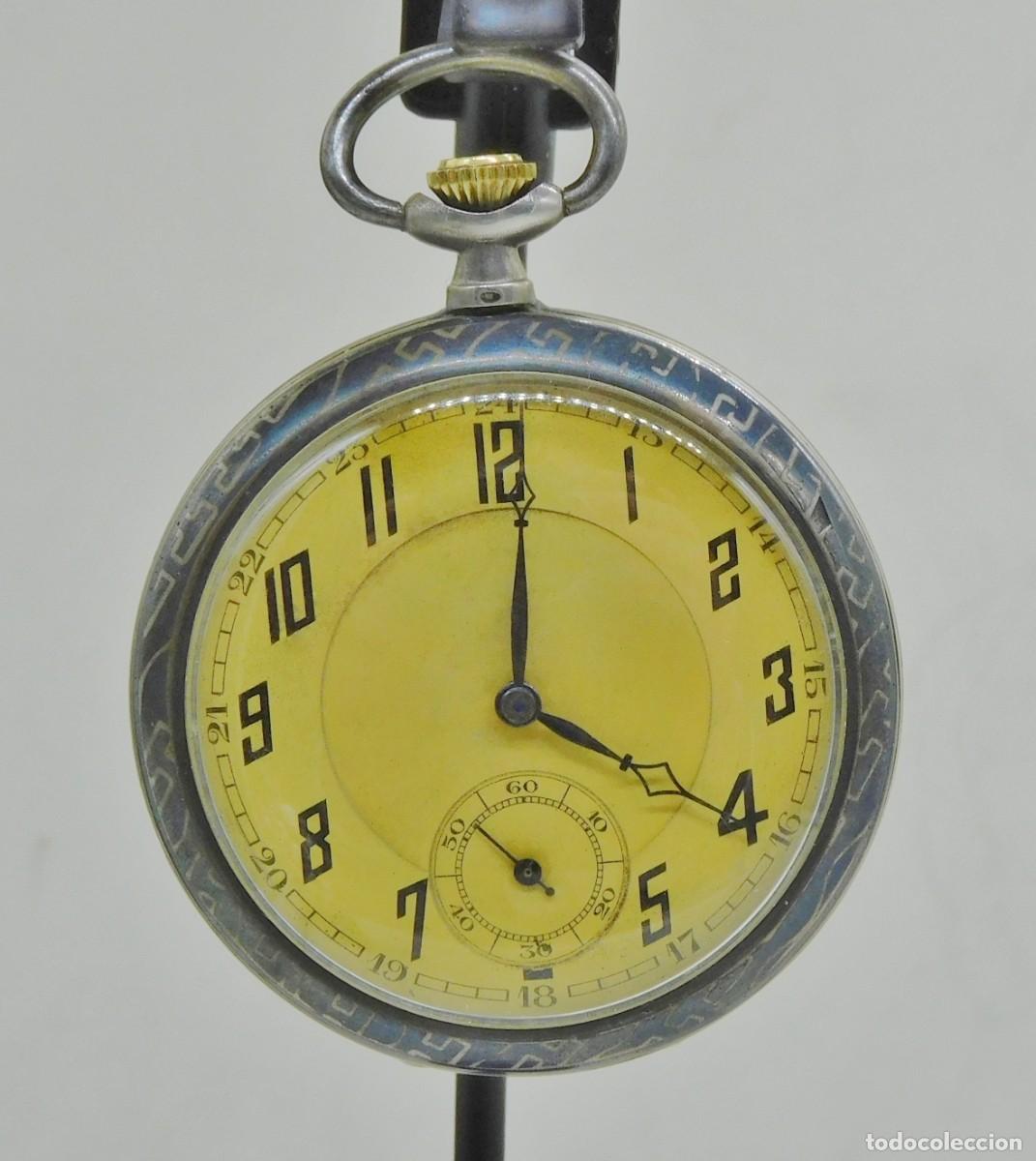 Relojes de bolsillo: ANTIGUO RELOJ DE BOLSILLO TIPO LEPINE DE PLATA MOVIMIENTO MEC&Aacute;NICO EN ESTADO DE MARCHA