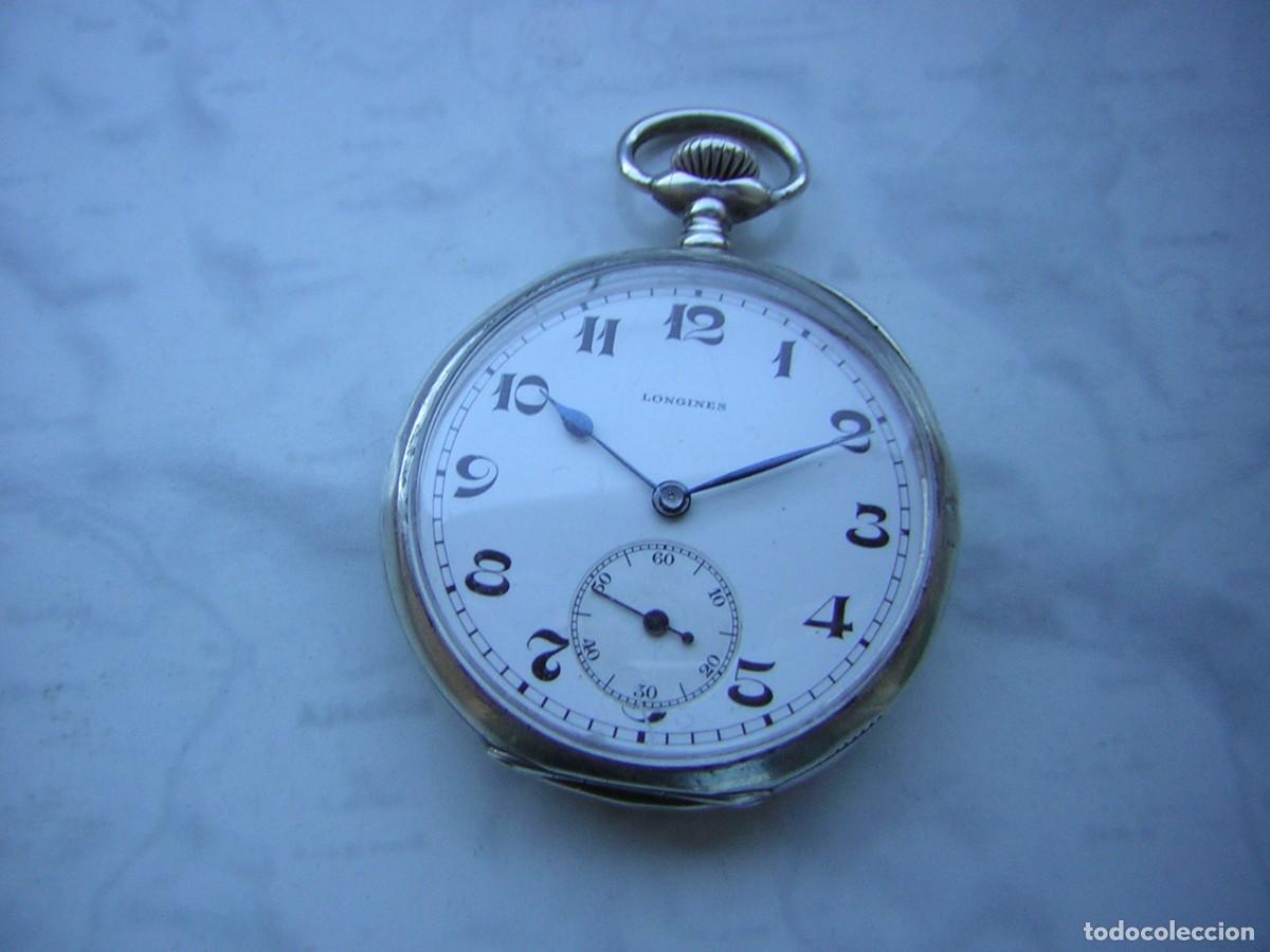 Relojes de bolsillo: RELOJ DE BOLSILLO LONGINES PLATA MACIZA A&Ntilde;O 1920
