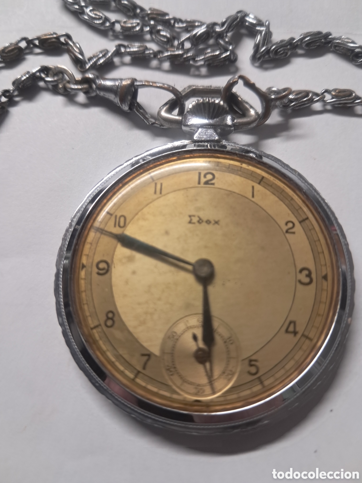 Relojes de bolsillo: Reloj bolsillo Edox,artdeco, funciona - Foto 2