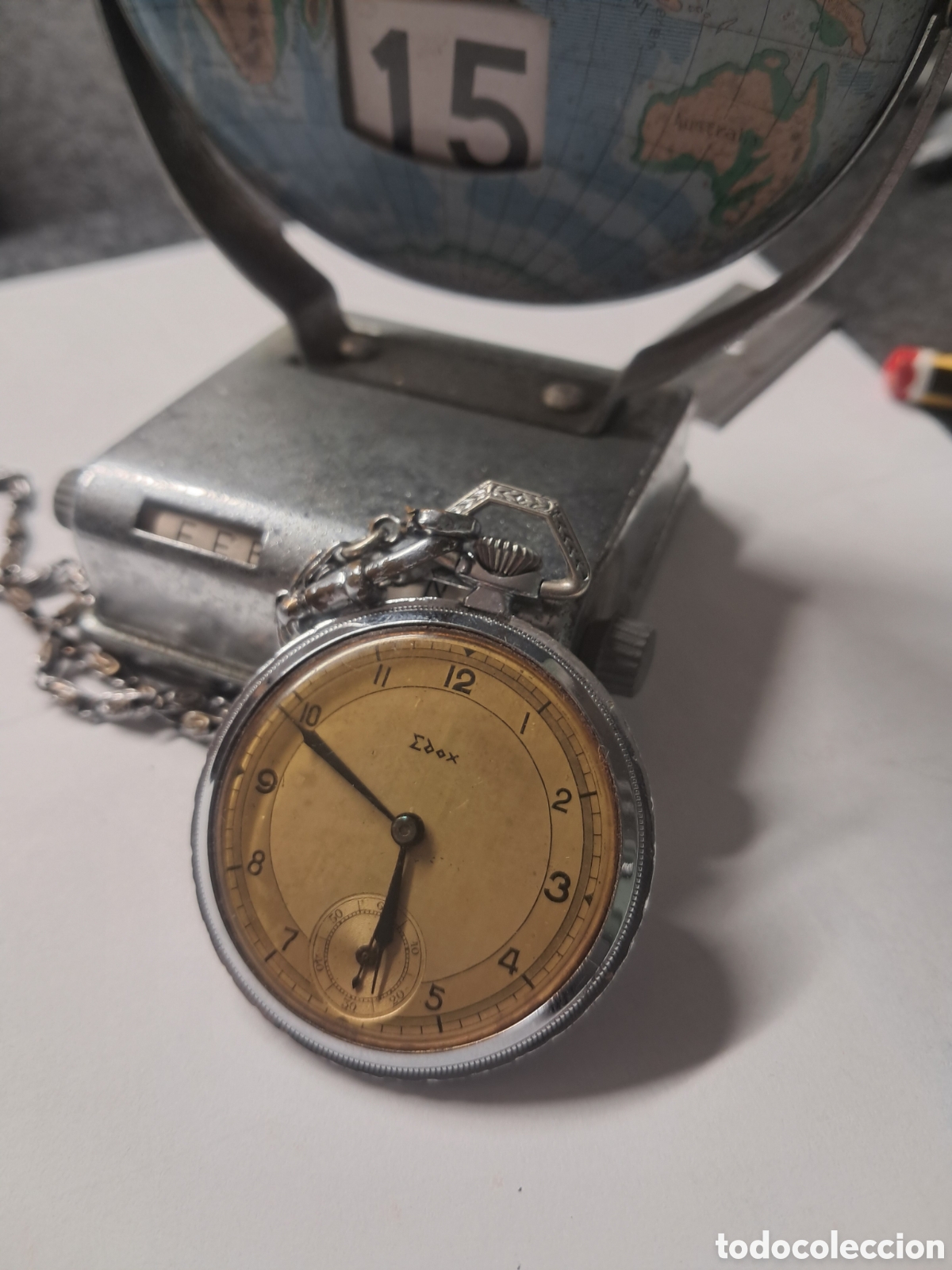 Relojes de bolsillo: Reloj bolsillo Edox,artdeco, funciona - Foto 3