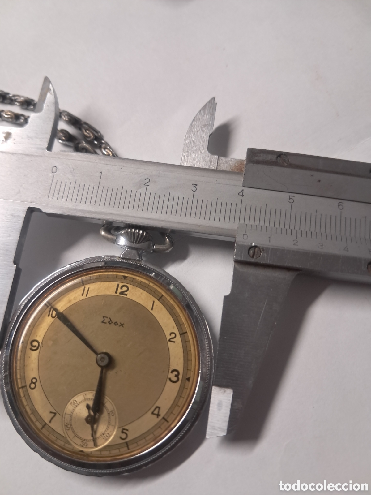 Relojes de bolsillo: Reloj bolsillo Edox,artdeco, funciona - Foto 5