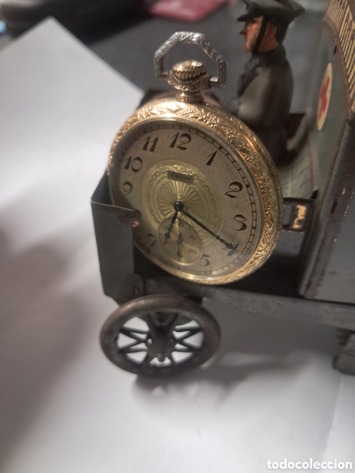 Relojes de bolsillo: Reloj bolsillo, ELGIN artdeco, funciona - Foto 3