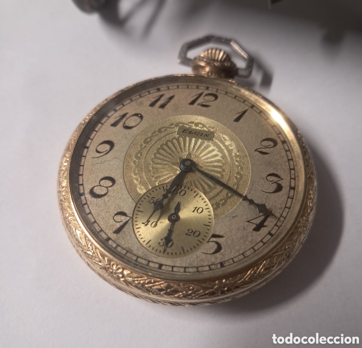 Relojes de bolsillo: Reloj bolsillo, ELGIN artdeco, funciona - Foto 1