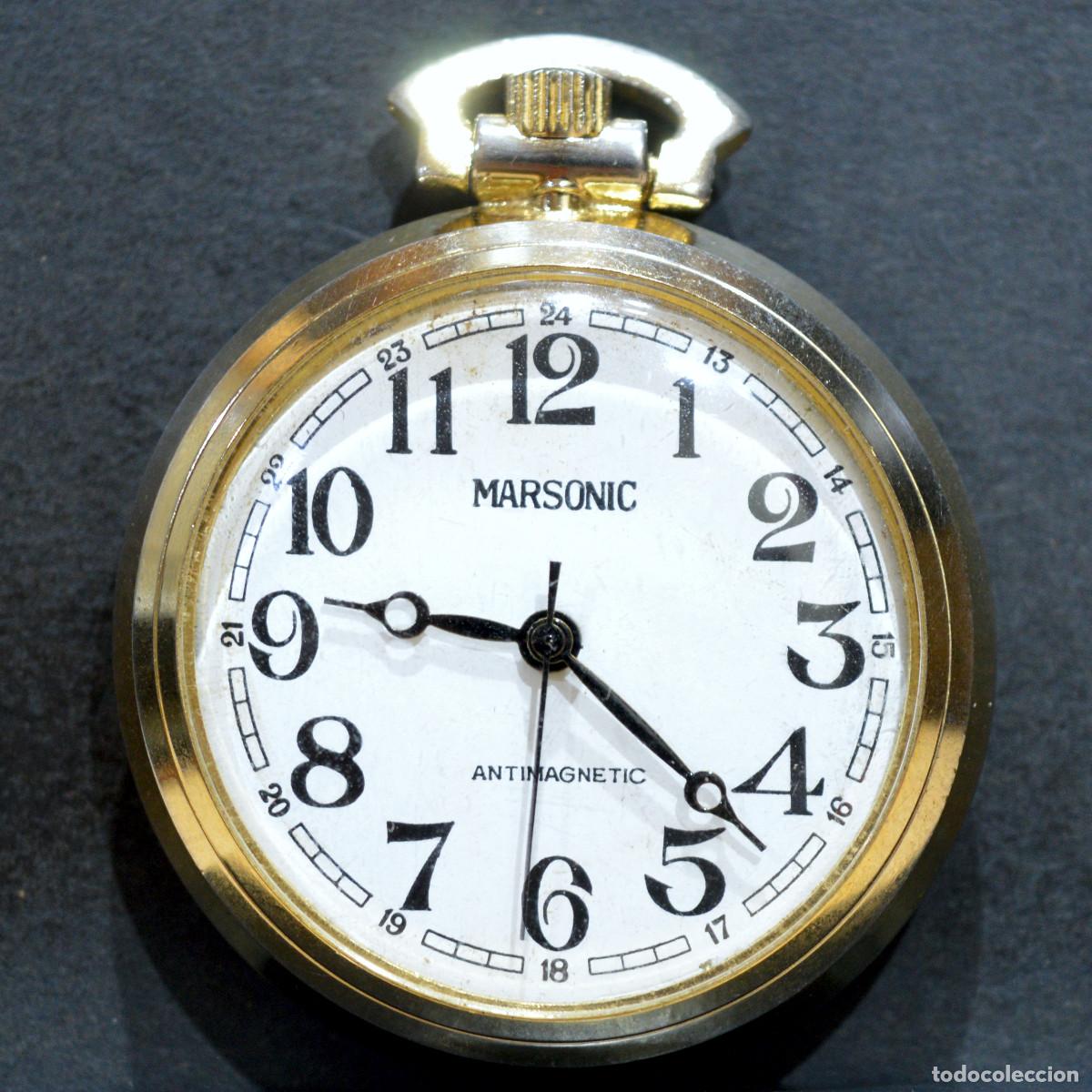 Relojes de bolsillo: ELEGANTE RELOJ DE BOLSILLO CARGA MANUAL MARSONIC