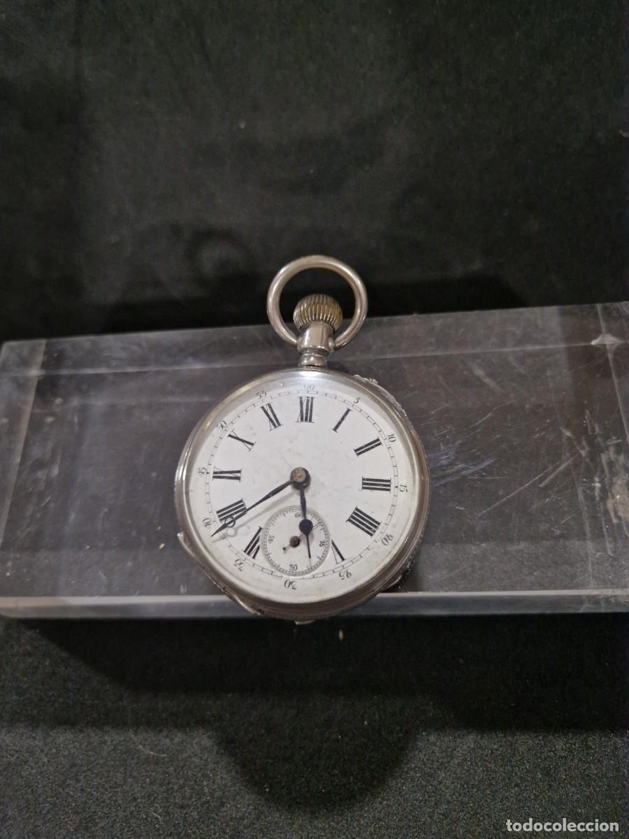 Relojes de bolsillo: Reloj de plata remontoir ancre 15 rub&iacute;es