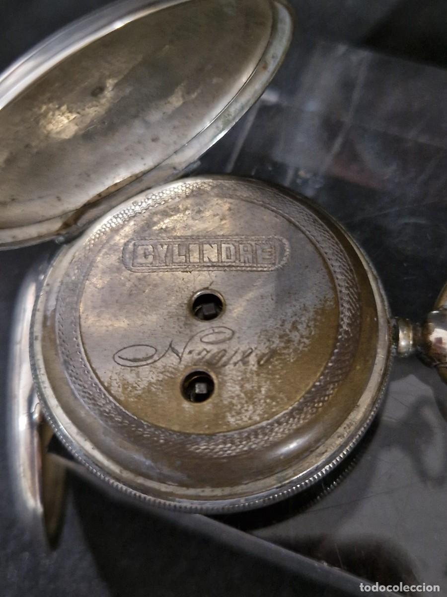 Relojes de bolsillo: Reloj de bolsillo de plata funciona con su llave. - Foto 6