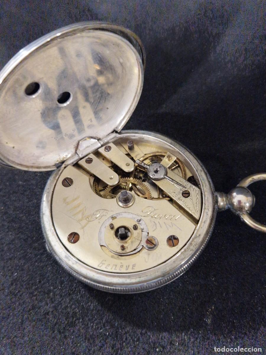 Relojes de bolsillo: Reloj de bolsillo de plata funciona con su llave. - Foto 10