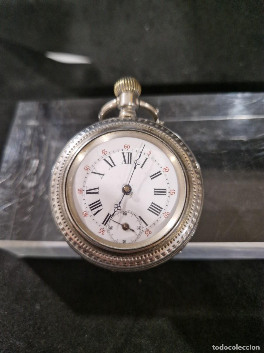 Relojes de bolsillo: Reloj de plata Roy Geneve Remontoir.