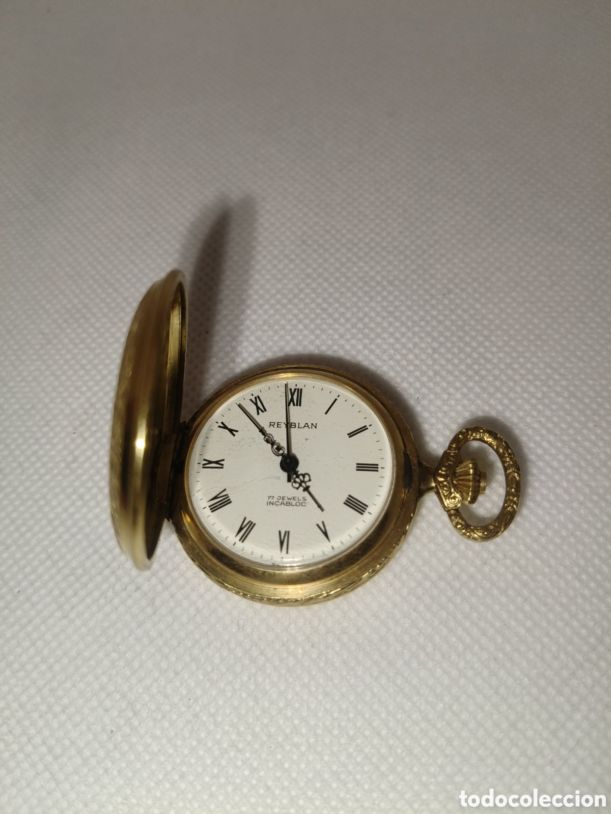 Relojes de bolsillo: Reloj Reyblan chapado en Oro. 17 jewels Incabloc