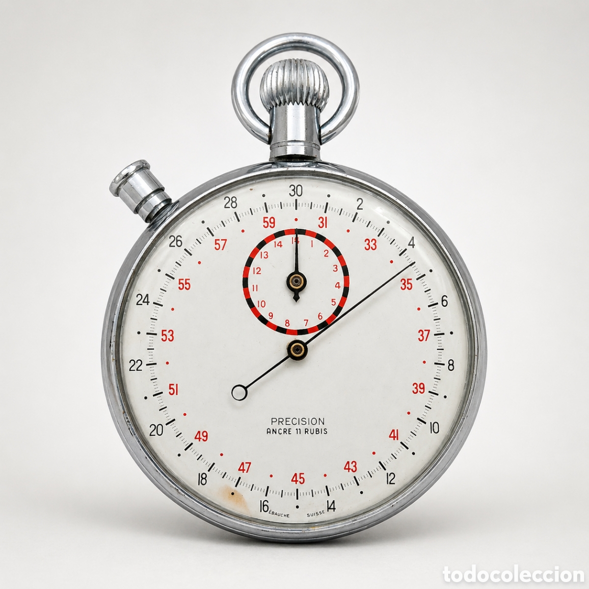 Relojes de bolsillo: Cron&oacute;metro mec&aacute;nico vintage suizo