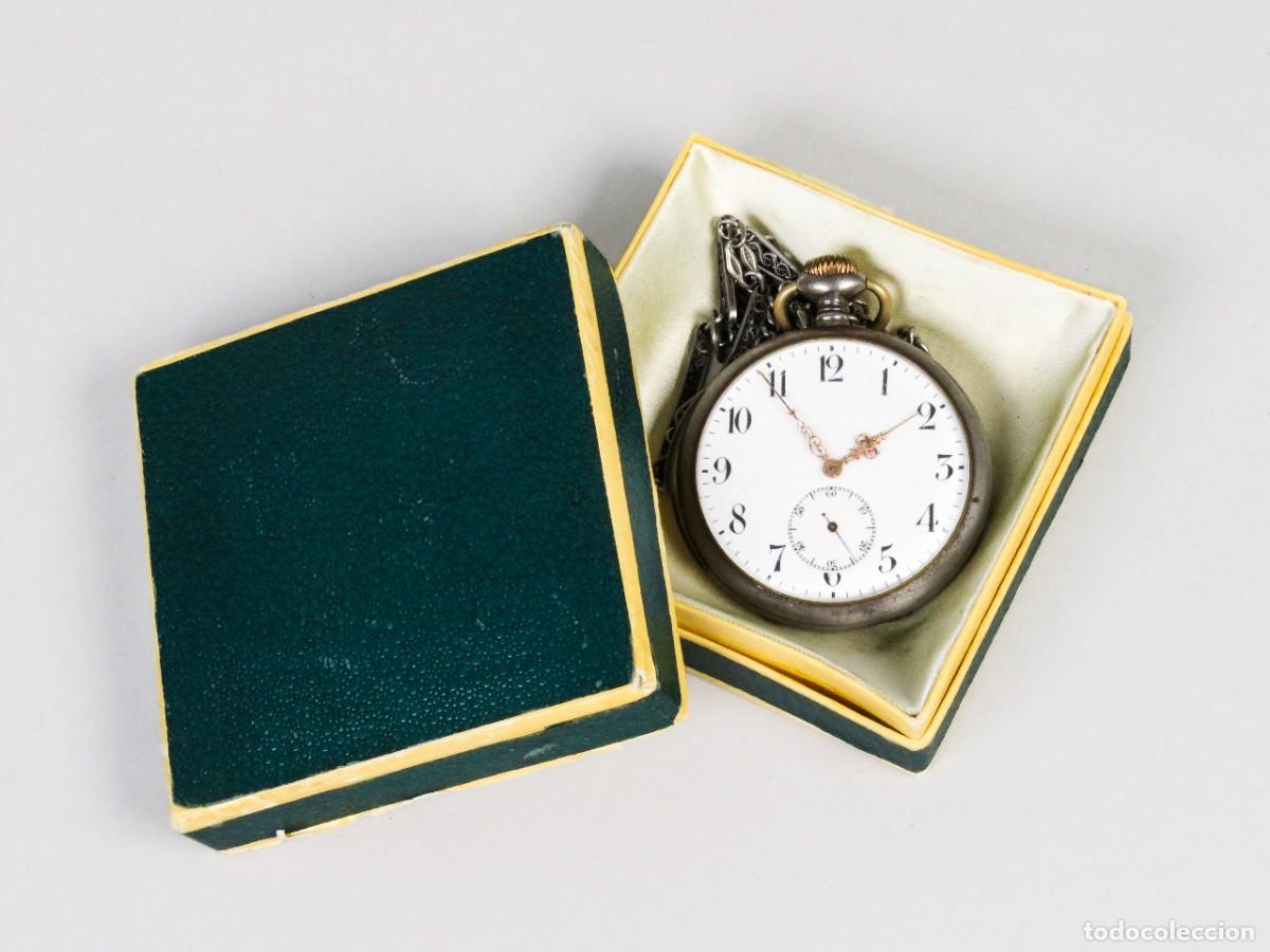 Relojes de bolsillo: Reloj de bolsillo esfera abierta estilo Lepine Plata Principios siglo XX