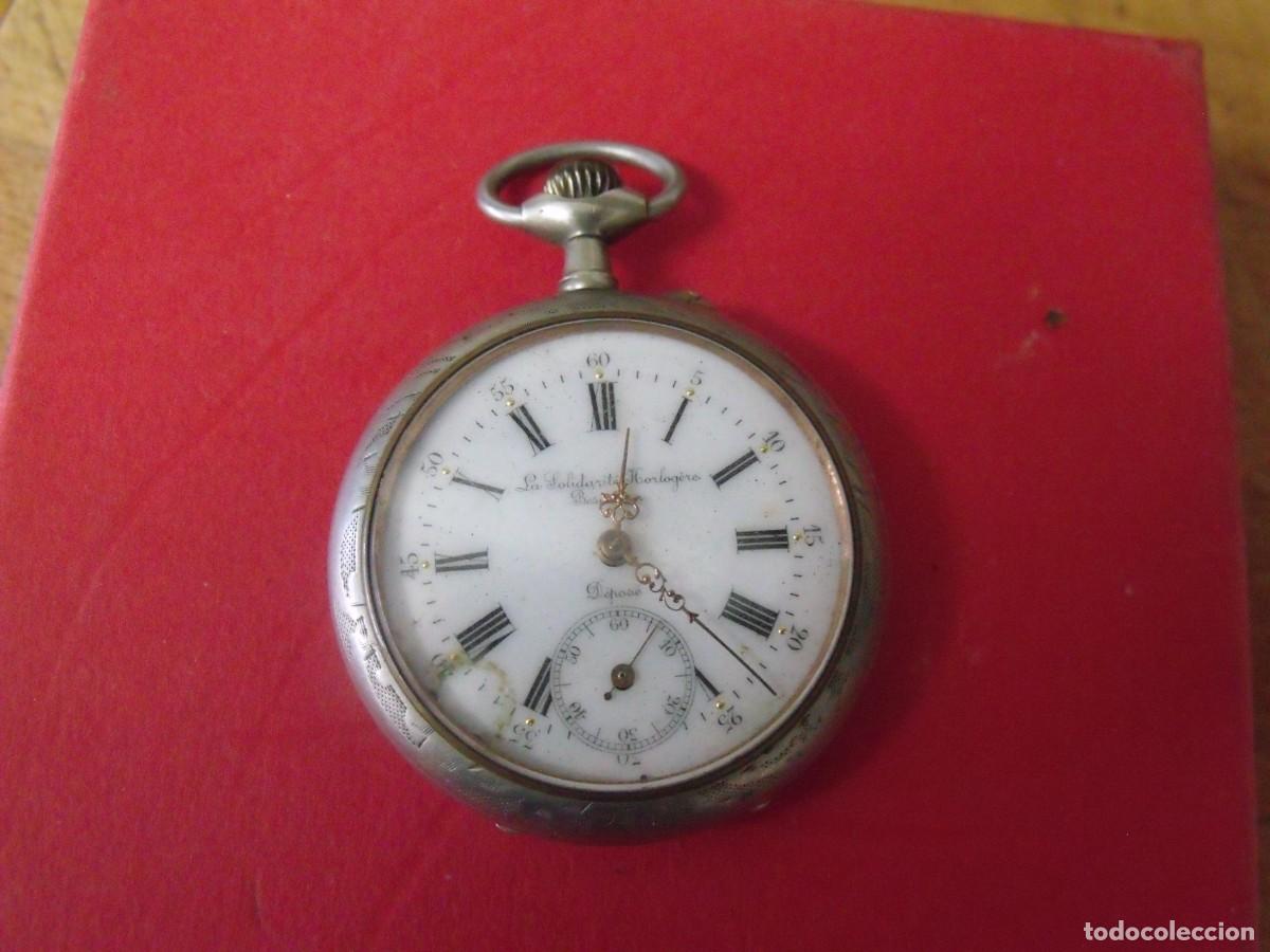 Relojes de bolsillo: ANTIGUO RELOJ BOLSILLO EN ARGENTAN-A&Ntilde;O 1910-LOTE 259-95