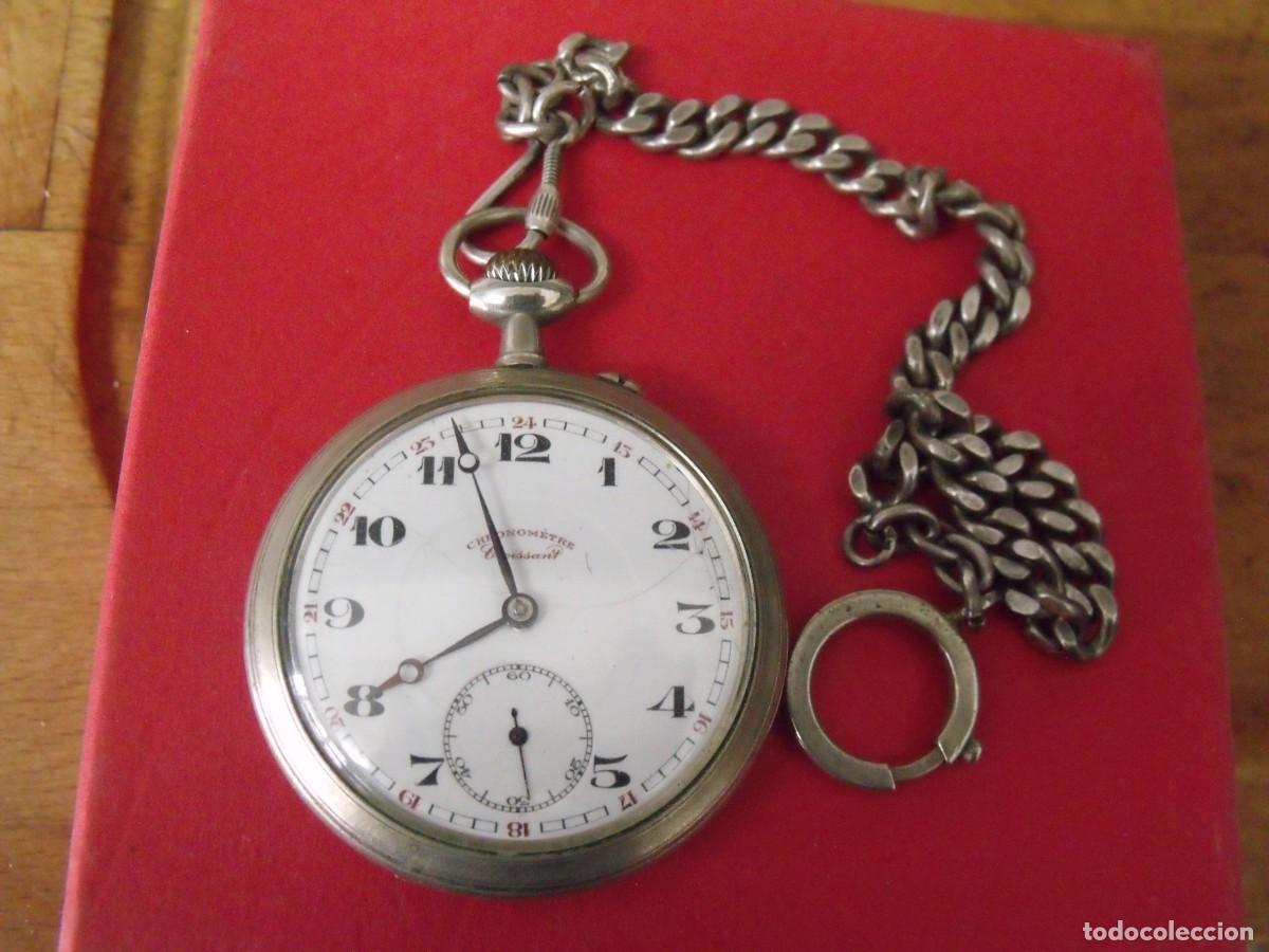 Relojes de bolsillo: ANTIGUO RELOJ BOLSILLO-ARGENTAN-CROISSANT FRANCIA-A&Ntilde;O 1920-LOTE 259-95 FUNCIONA