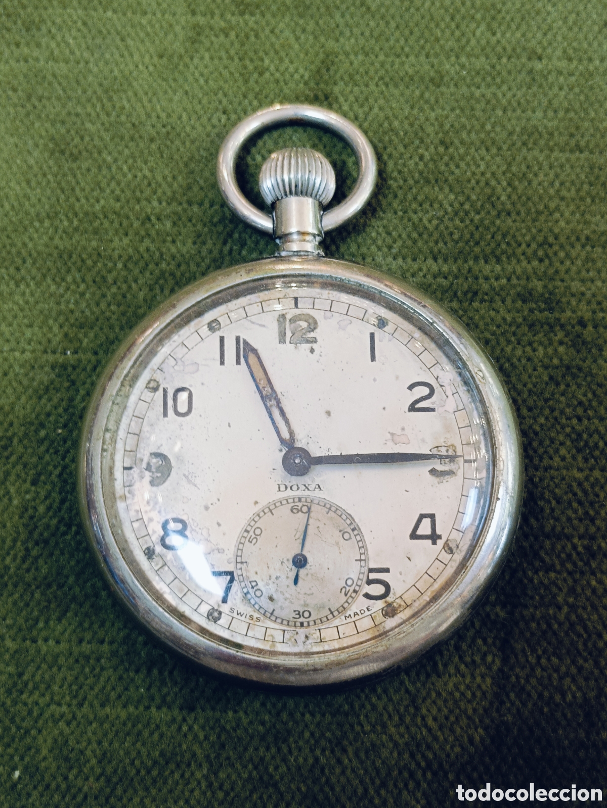Relojes de bolsillo: ANTIGUO RELOJ BOLSILLO DE ACERO, DOXA, 50 MM, ESTA FUNCIONANDO