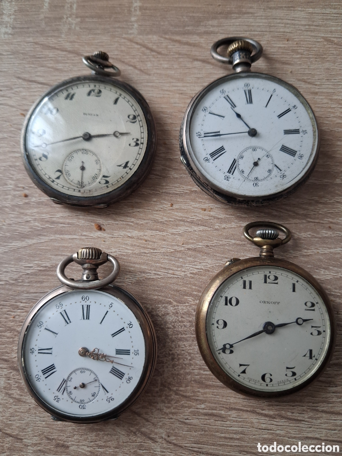 Relojes de bolsillo: Lote 4 relojes bolsillo