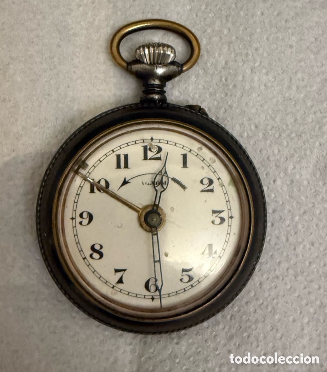Taschenuhren: Alarma despertador Langendorf reloj de bolsillo circa 1910 para restaurar