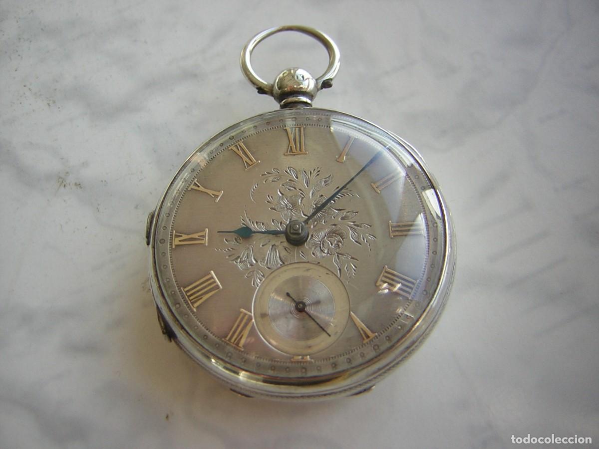 Relojes de bolsillo: RELOJ DE BOLSILLO PLATA MACIZA A&Ntilde;O 1855-1860