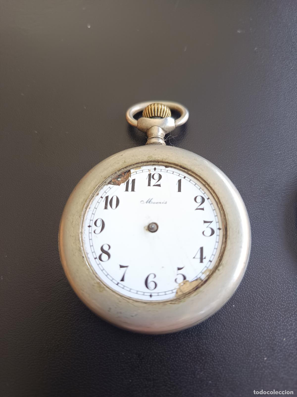 Relojes de bolsillo: ANTIGUO RELOJ DE BOLSILLO MARCA MOERIS FUNCIONANDO LA MAQUINARIA.