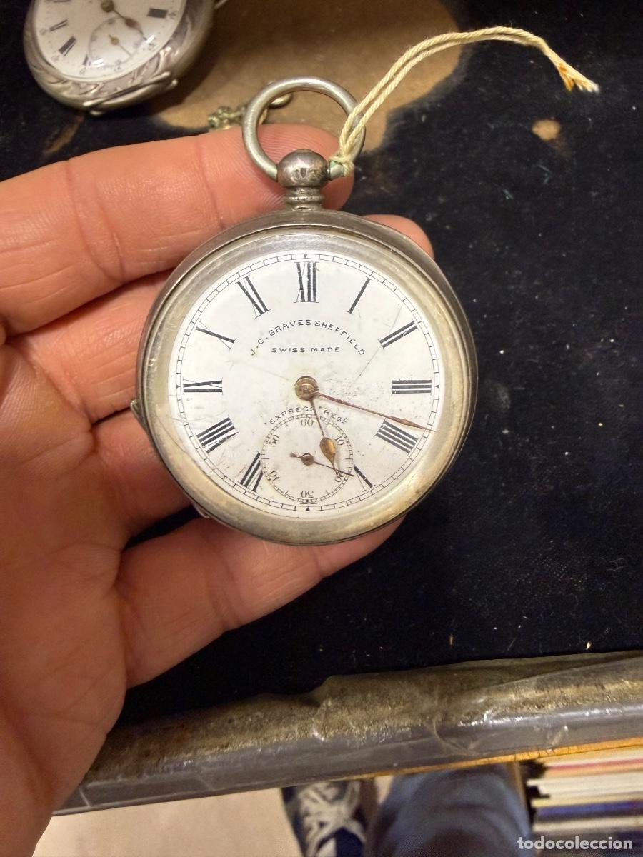 Relojes de bolsillo: Bonito reloj de bolsillo, plata, por revisar