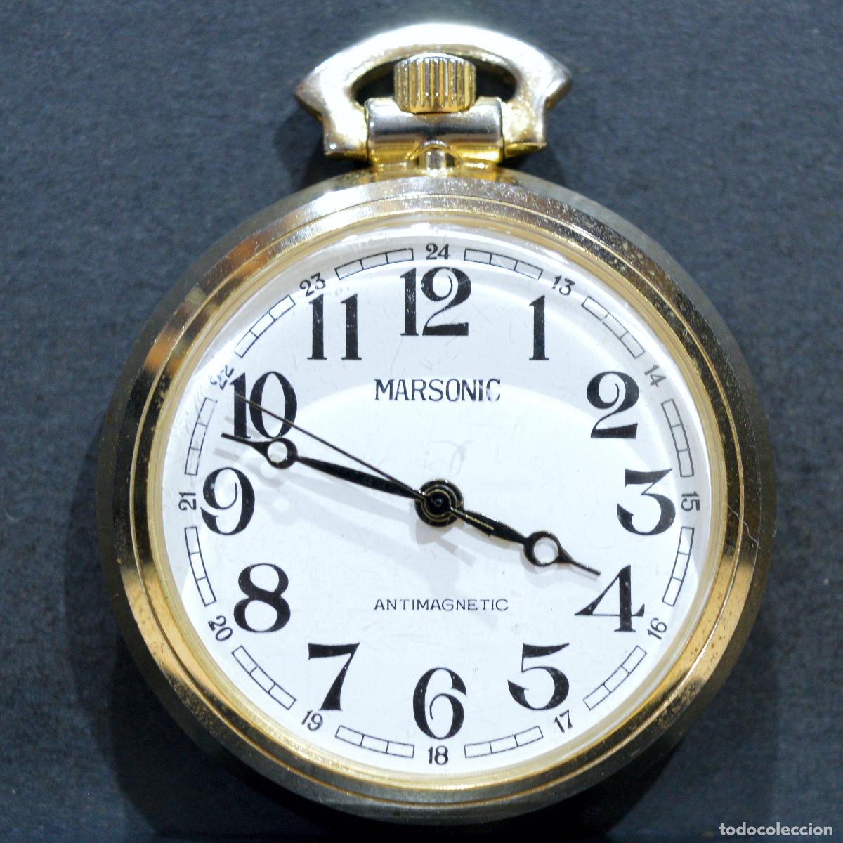Relojes de bolsillo: ELEGANTE RELOJ DE BOLSILLO CARGA MANUAL MARSONIC