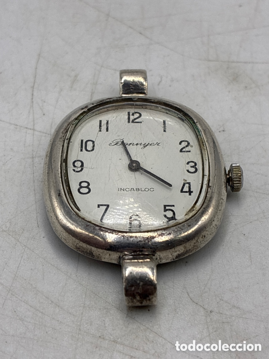 Relojes de bolsillo: Reloj de Pulsera en Plata de 800 Binter Incabloc.